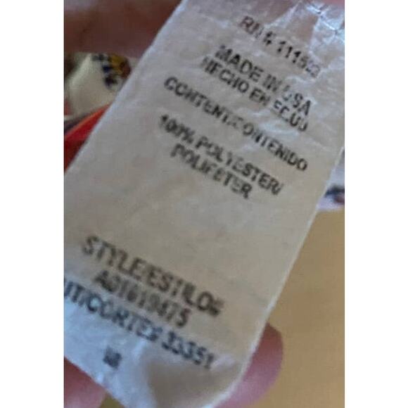 Lily Star Womens Blouse Lightweight Gray White Print Medium Polyester - Picture 3 of 9